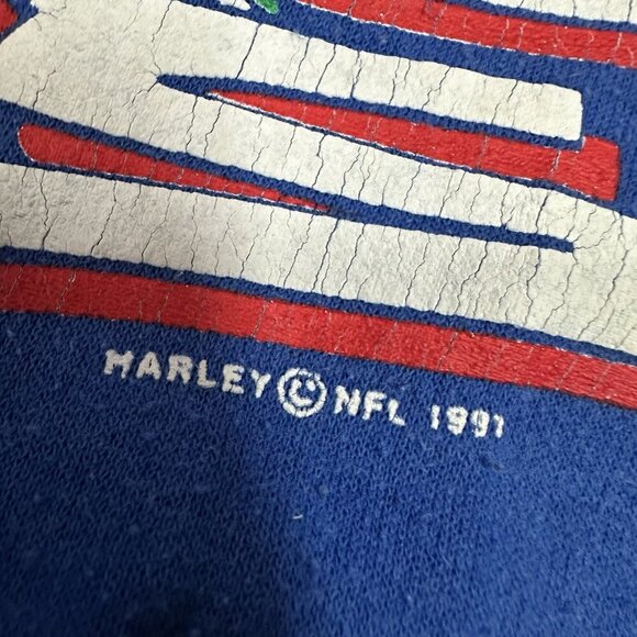 Vintage 90’s New York Giants Crewneck Sweatshirt Size M Harley 1991 NFL Blue - Picture 4 of 6
